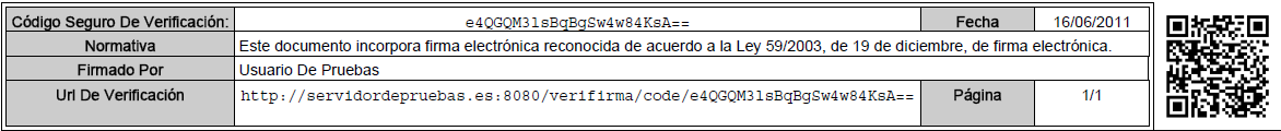 Ejemplo de cajetín de informe de firma tipo 5